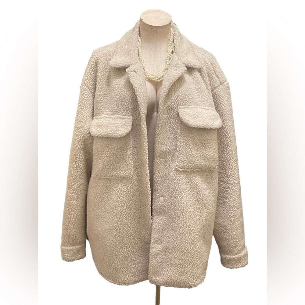 Cozy H&M Fuzzy Fleece Shirt Jacket – Perfect for Layering
